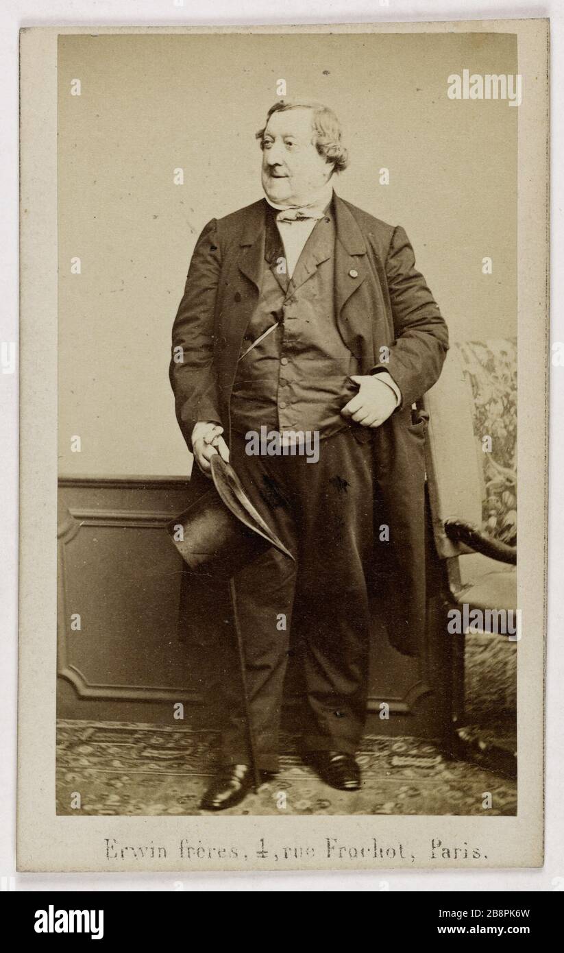 Portrait of Gioachino Rossini (1792-1868), (composer) Erwin frères. Portrait de Gioachino Rossini (1792-1868), compositeur. Tirage sur papier albuminé. 1860-1868. Paris, musée Carnavalet. Stock Photo