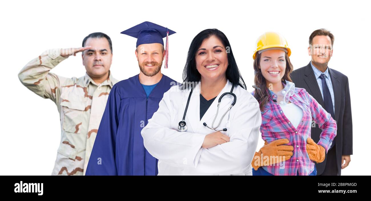 Group Of Multiethnic Diverse People With Different Jobs Stock