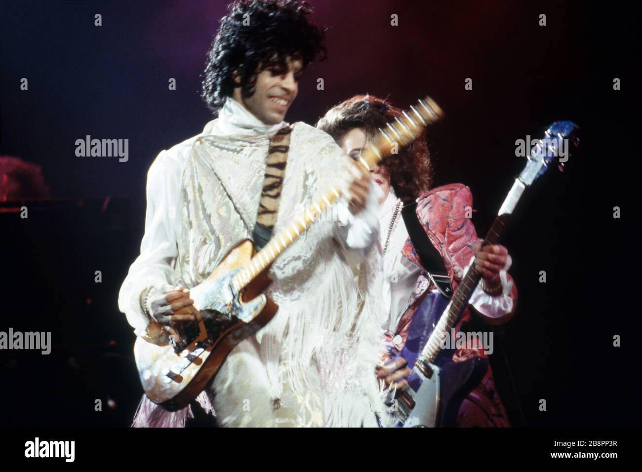 DETROIT, MI - NOVEMBER 4: American singer Prince (1958-2016) performs onstage during the 1984 Purple Rain Tour on November 4, 1984, at the Joe Louis Arena in Detroit, Michigan.  Credit: Ross Marino Archive / MediaPunch Stock Photo