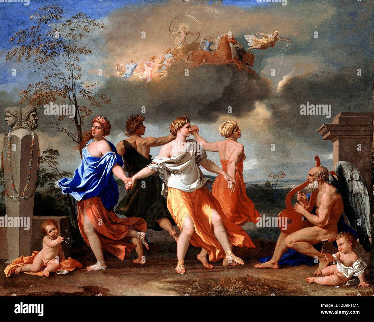 A Dance to the Music of Time - Nicolas Poussin, circa 1635 Stock Photo