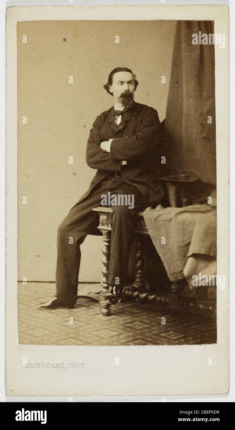 Portrait of Adeghieri Antoine René Trinquart. Portrait d'Adeghieri. Carte de visite (recto). Tirage sur papier albuminé. 1870-1890. Paris, musée Carnavalet. Stock Photo