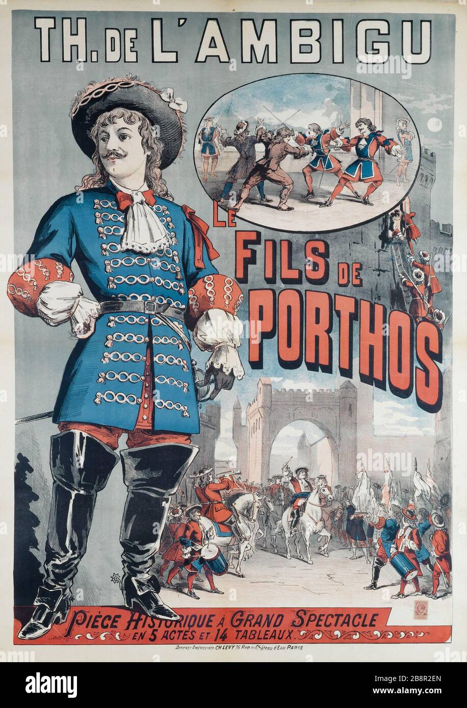 Th Of Ambiguous The Son Of Porthos Charles Levy Theatre De L Ambigu Le Fils De Porthos Affiche Lithographie Couleur Paris Musee Carnavalet Stock Photo Alamy