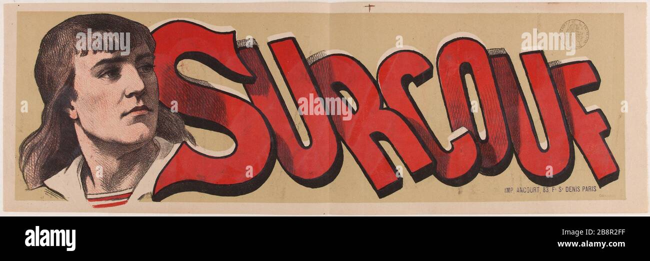 SURCOUF Affiche pour le spectacle Surcouf. Lithographie couleur. 1887 ...
