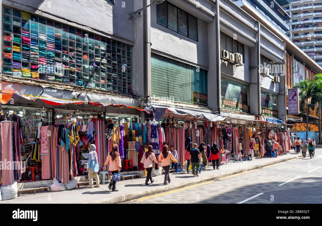 Fabric and textile shops on Jalan Bunus 6 City Centre Kuala Lumpur