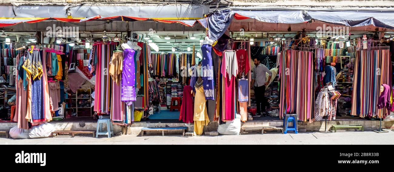 Fabric and textile shops on Jalan Bunus 6 City Centre Kuala Lumpur Malaysia Stock Photo Alamy
