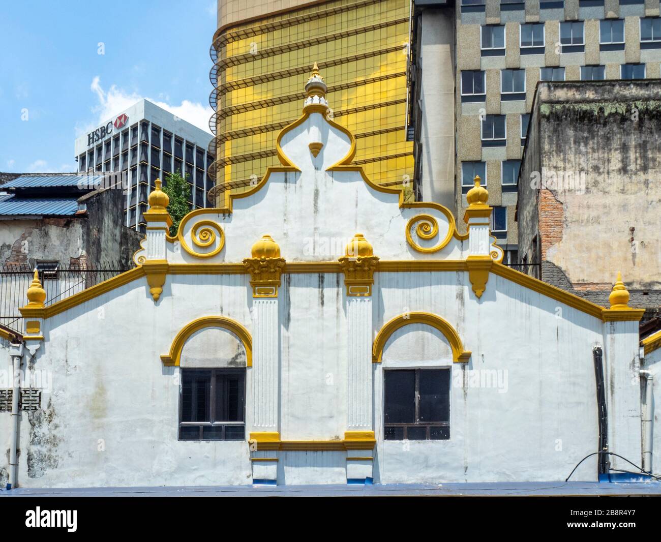 Decorative parapet on shophouse part of Old Market buildings in Kuala Lumpur Malaysia. Stock Photo