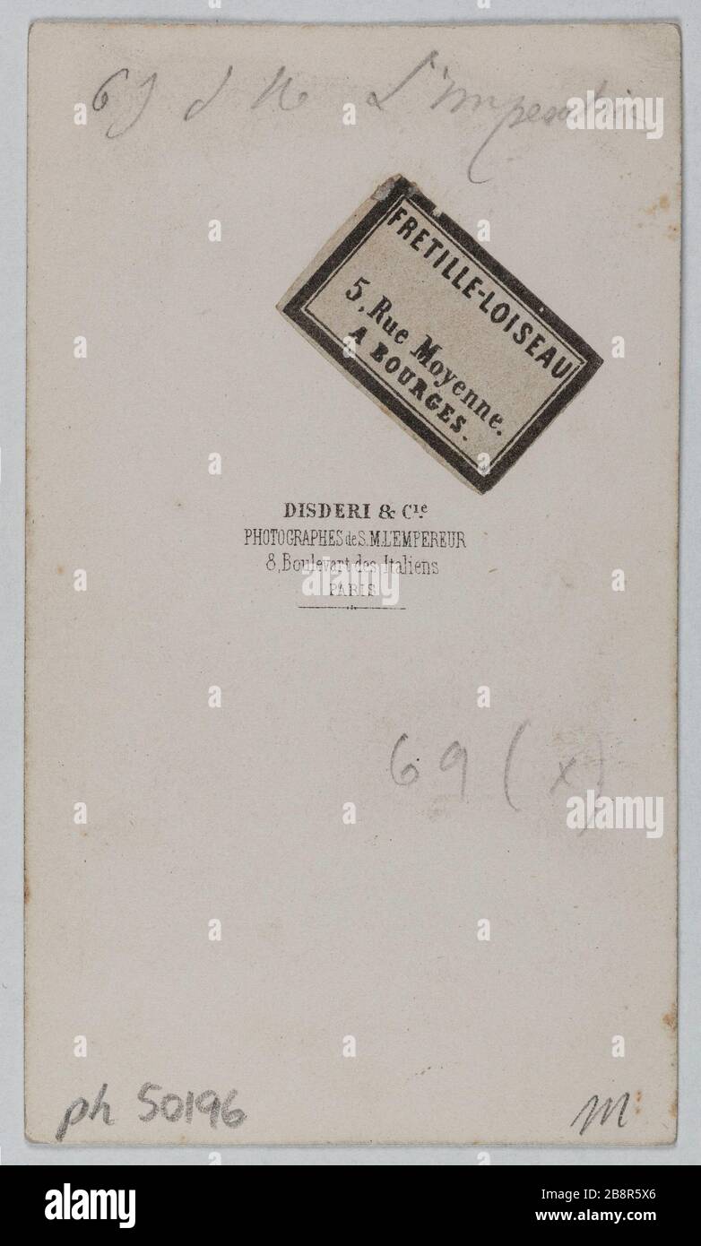 Tirage Albuminé Vintage Impératrice Eugénie De Montijo - Original, Circa 1870, Format 6,5x10,5 Cm