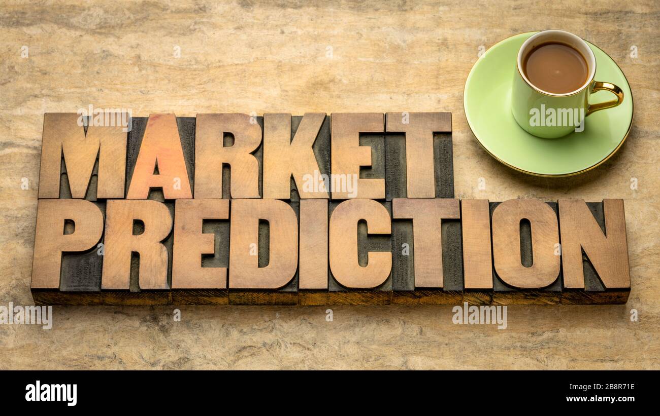 Market Prediction Word Abstract In Vintage Letterpress Wood Type