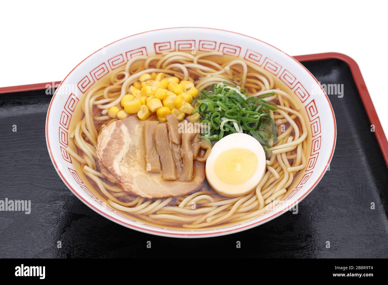 Japanese Soy sauce ramen noodles in a bowl on tray Stock Photo Alamy