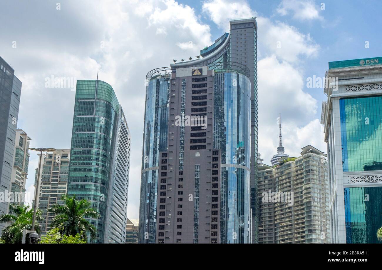 Menara Prestige and Menara TA One skyscrapers Kuala Lumpur City Centre Malaysia Stock Photo