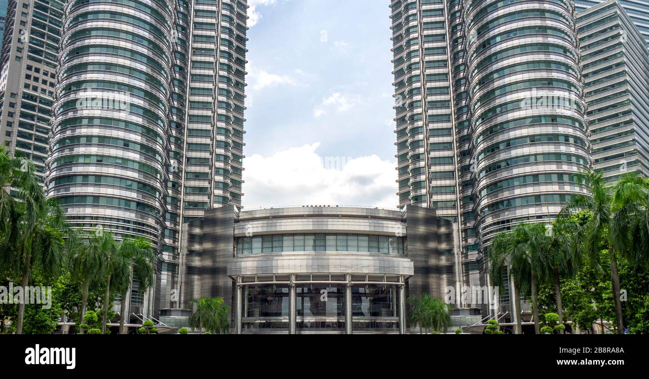 Forecourt of Petronas Towers Kuala Lumpur Malaysia. Stock Photo