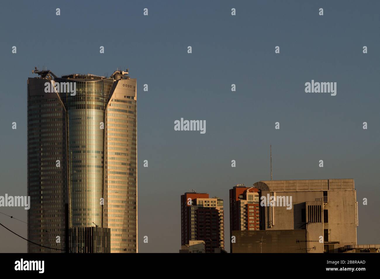 Roppongi Hills tower catching evening sunlight. Roppongi, Tokyo, Japan