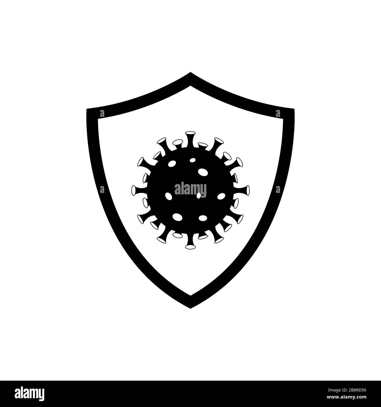 Coronavirus 2019-nCov virus protection shield vector icon for graphic design, logo, web site, social media, mobile app, ui illustration Stock Vector