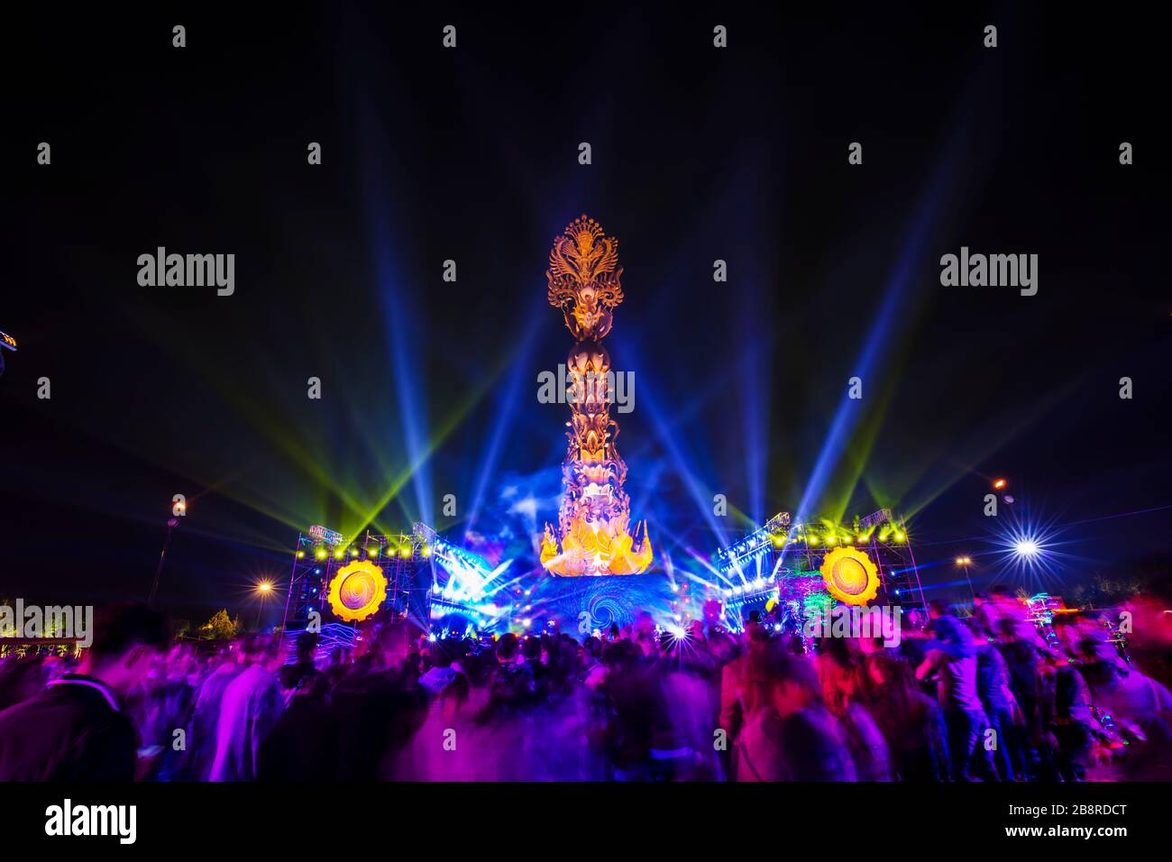 People watch rock concerts at night Stock Photo Alamy