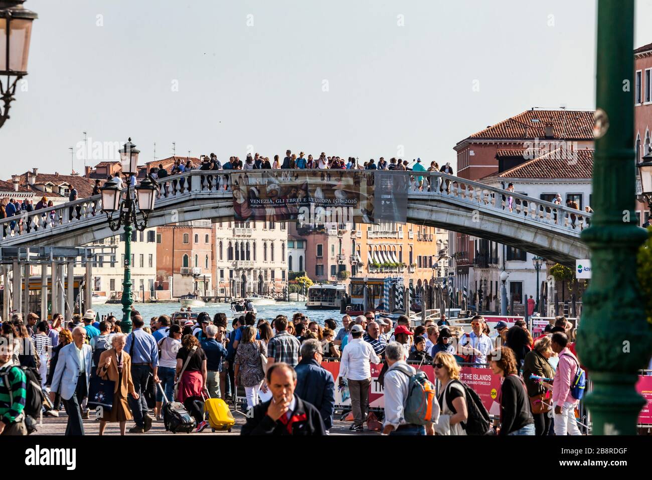 Scalzi Bridge in Venice, Italy. Swarmed by 10 of thousands of tourists everyday. Stock Photo