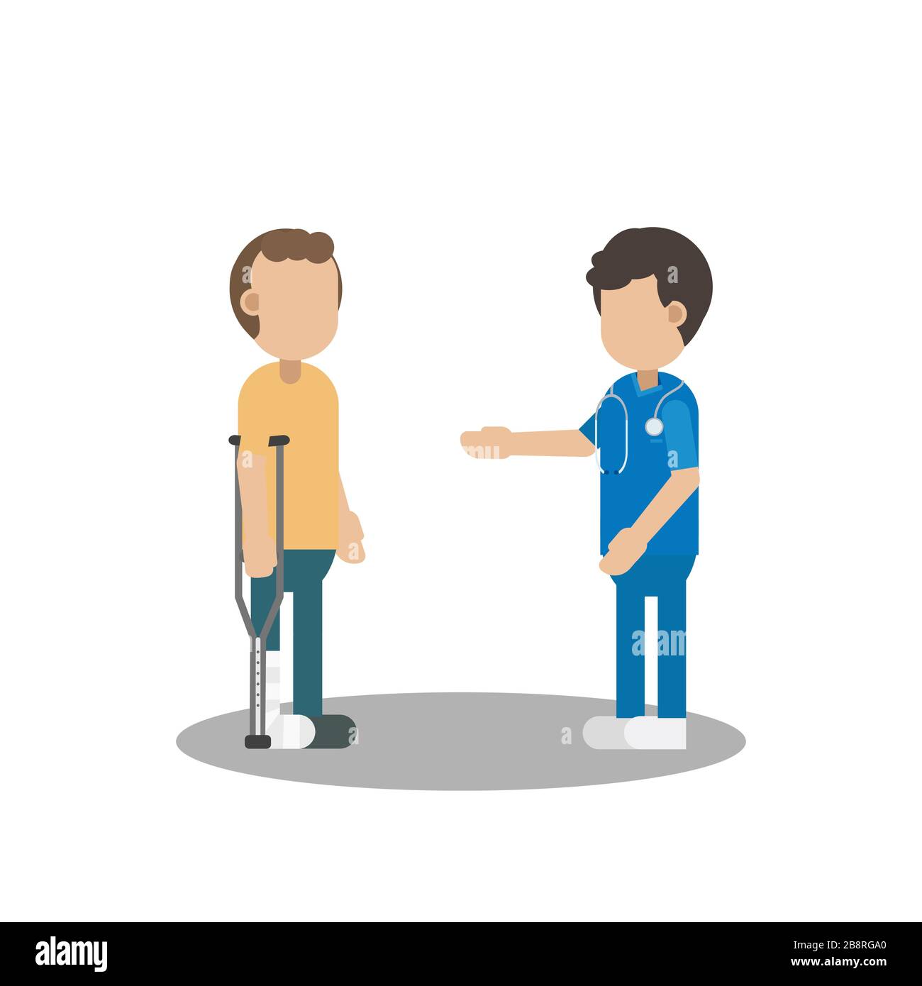 Nurse with patient wear splint characters vector illustration Stock ...