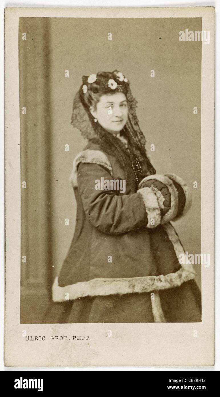 Portrait of Merville, actress at the Royal Palace. Ulric Grob (actif ...