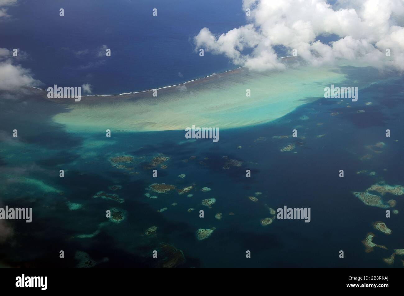 Aerial view of some beautiful islands at Palau Stock Photo