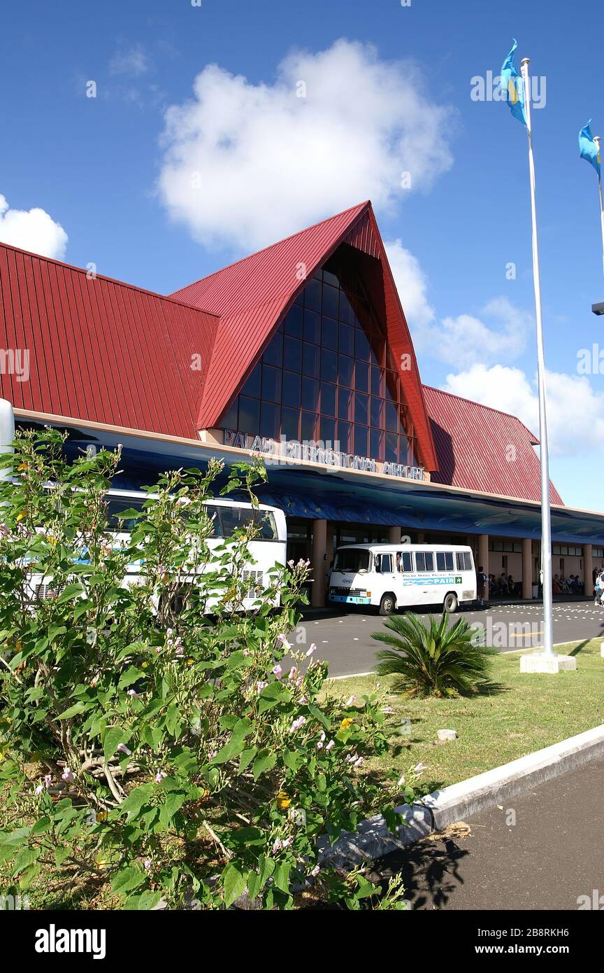 Palau, FEB 25, 2005 - Exterior view of the Palau International Airport Stock Photo