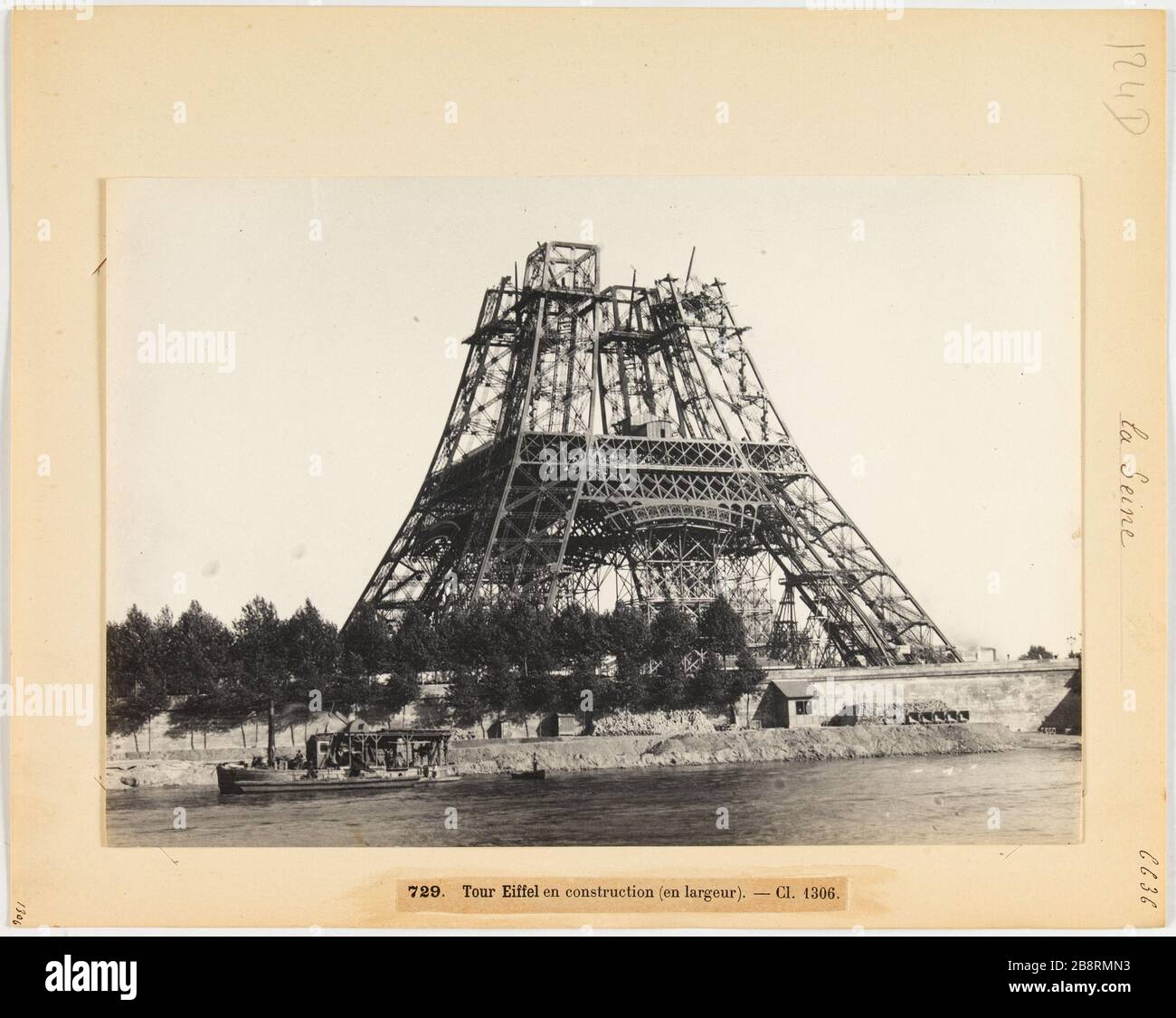 The Seine / 729. Eiffel Tower Under Construction (width). - Cl. 1306 ...