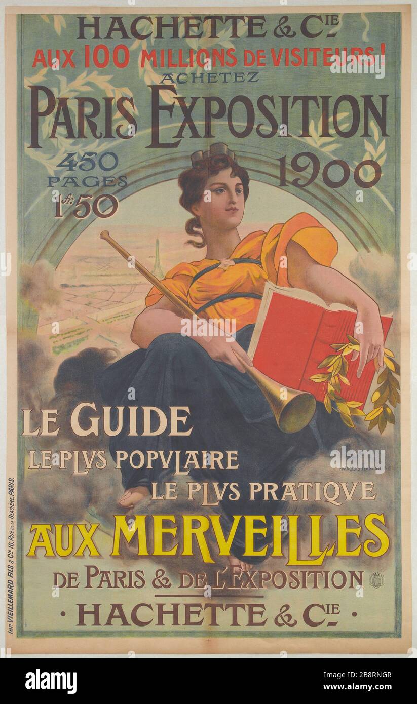 PARIS EXPOSITION 1900 HACETTE LIBRARY BOOKS WONDERS FRENCH VINTAGE POSTER REPRO