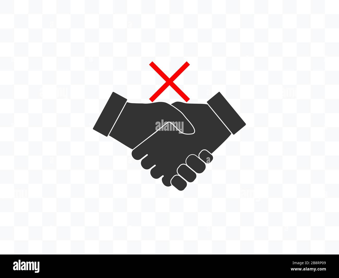 No handshake icon. Vector illustration, flat design. Stock Vector