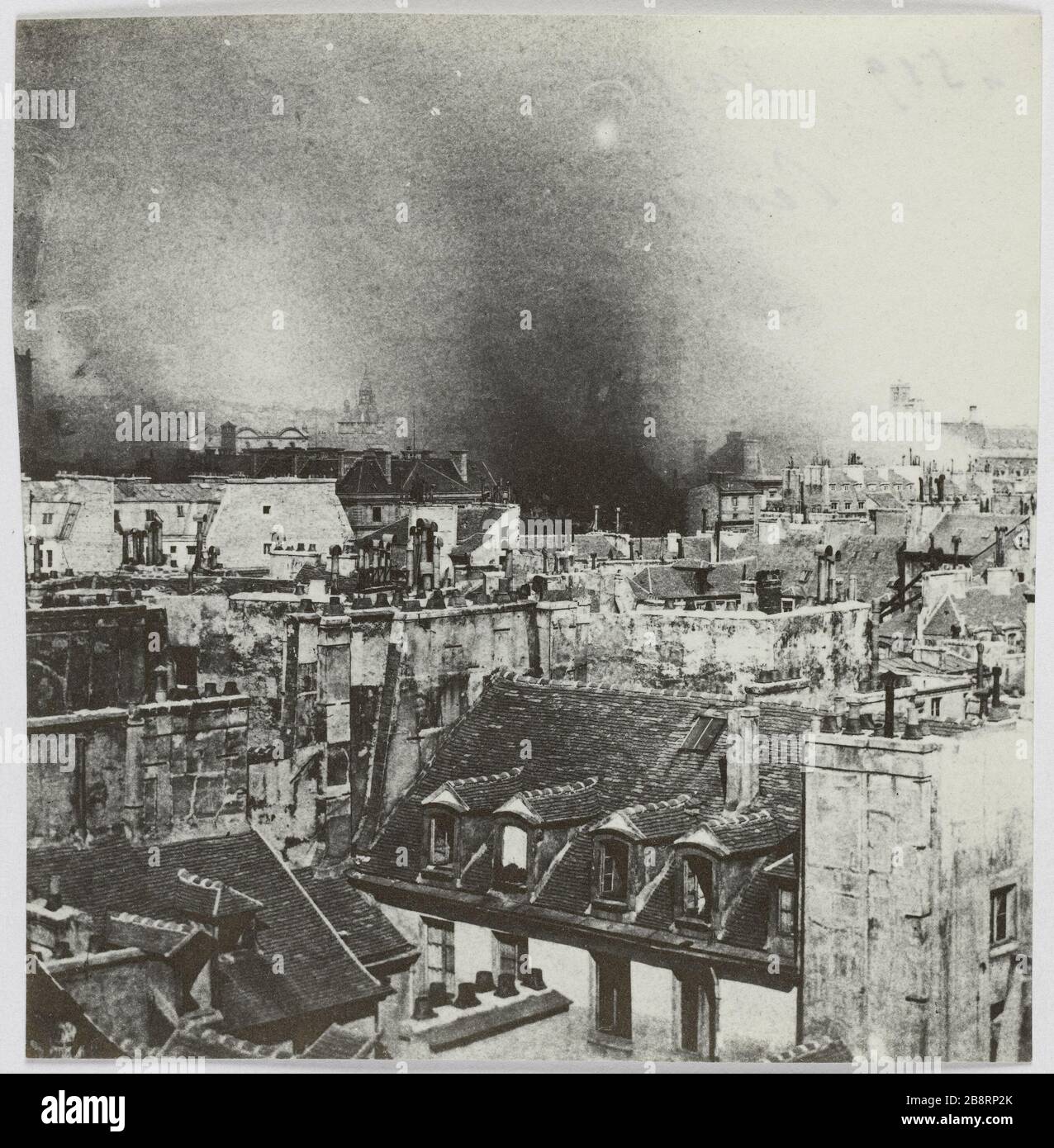 Police Headquarters / During the fire. The police headquarters during