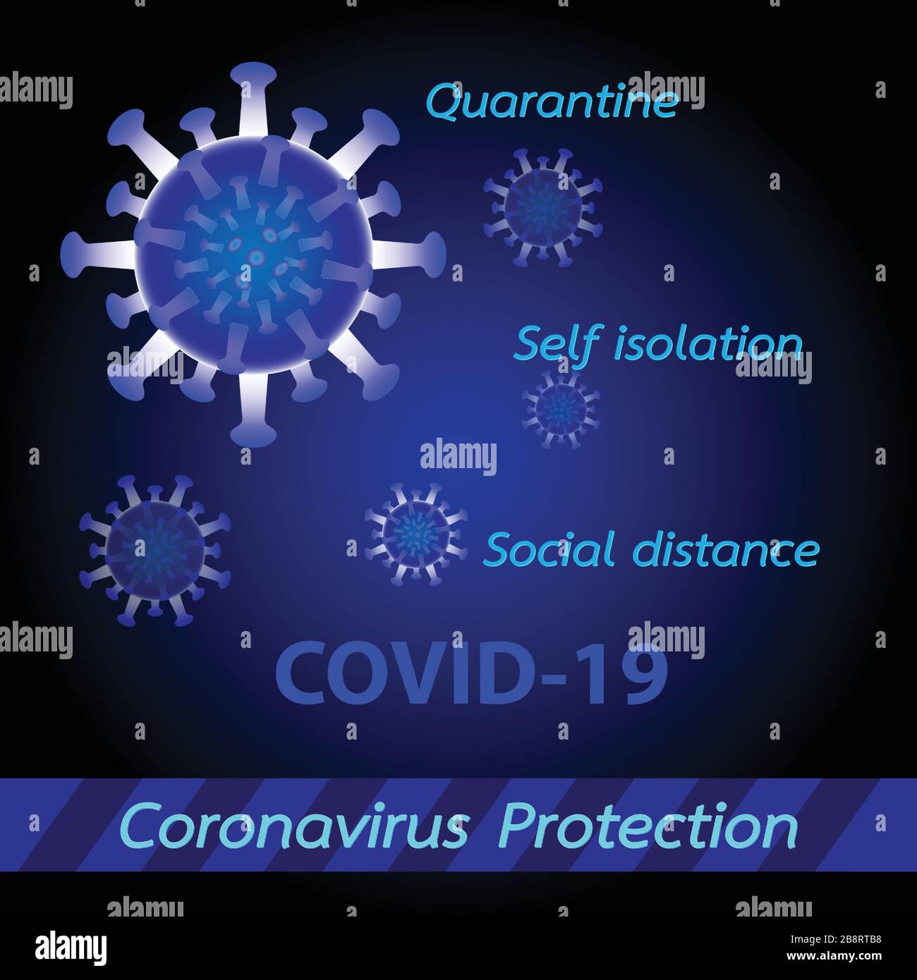 Blue virus molecule abstract background, stock vector Stock Vector