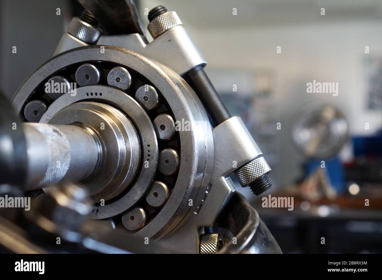 metal mechanical bearing on shaft technology Stock Photo Alamy