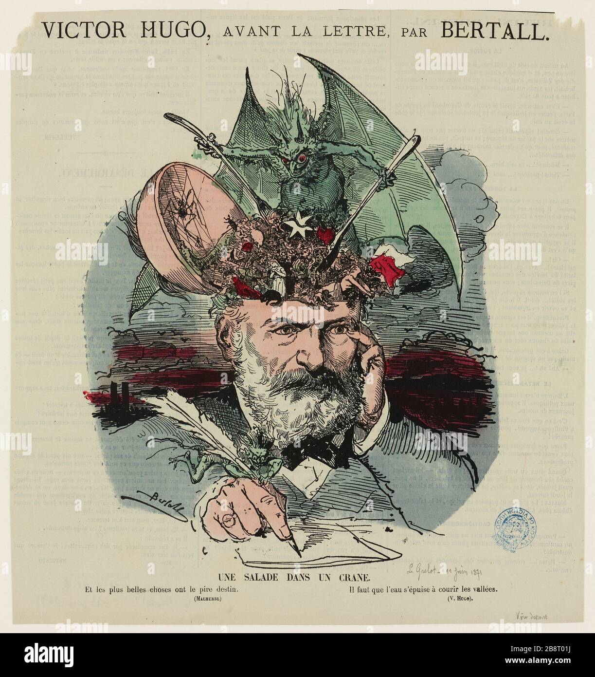 Victor Hugo, before the letter. Stock Photo