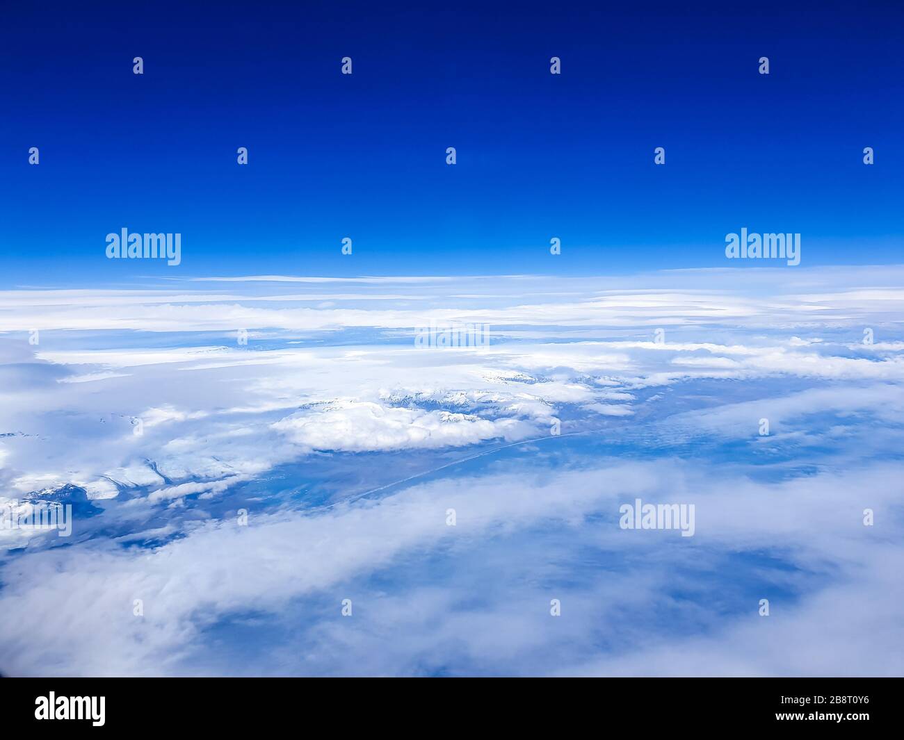 Window seat view of the blue sky Stock Photo