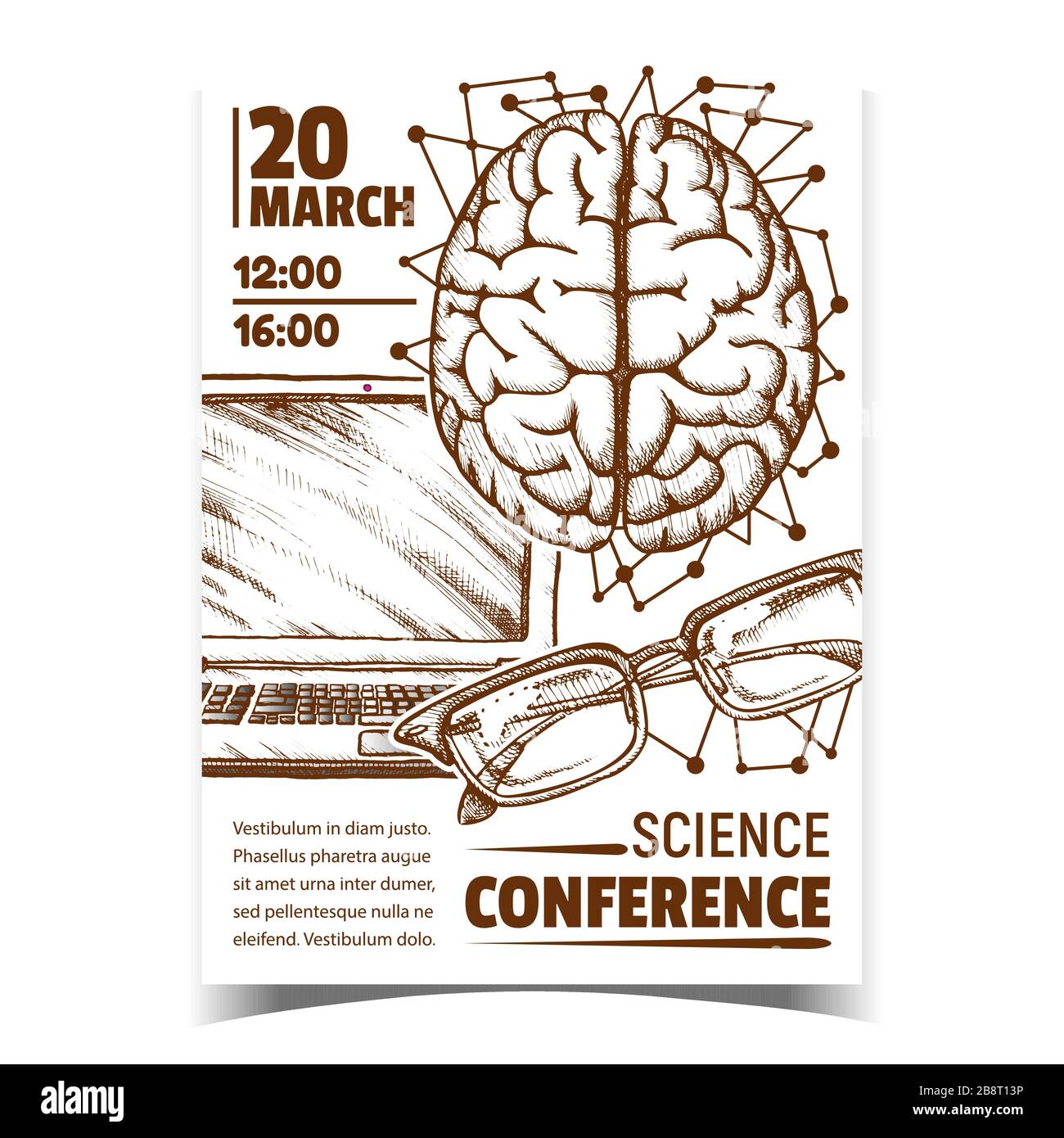 Medicine Science Conference Promo Poster Vector Stock Vector