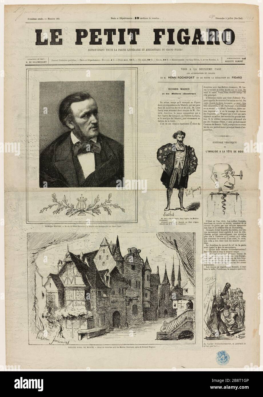 Le Petit Figaro, 2nd year, No. 163, July 5, 1868 Stock Photo
