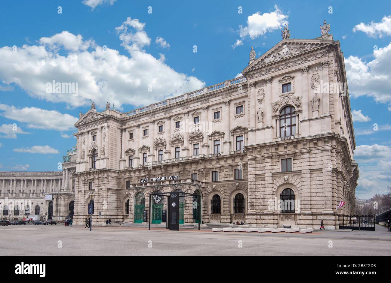 Vienna, Austria. The Museum of Ethnology (Weltmuseum) in Wien is the largest anthropological museum in Austria, In the Hofburg Imperial Palace Stock Photo