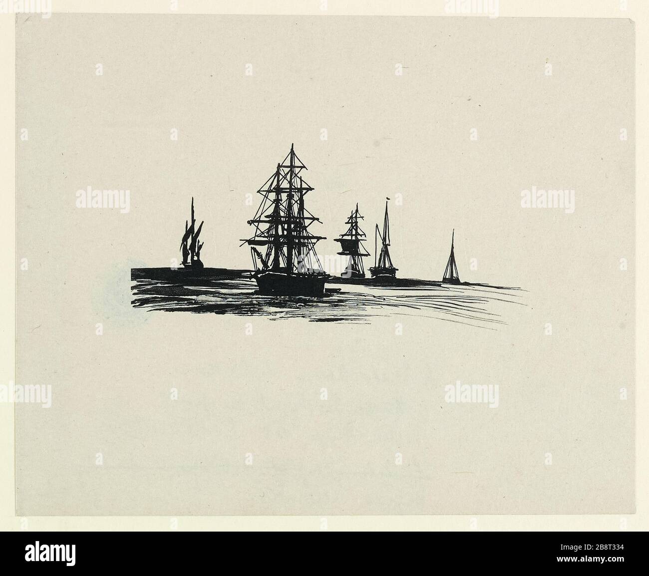 [Toilers of the Sea] ships returning to port Stock Photo - Alamy