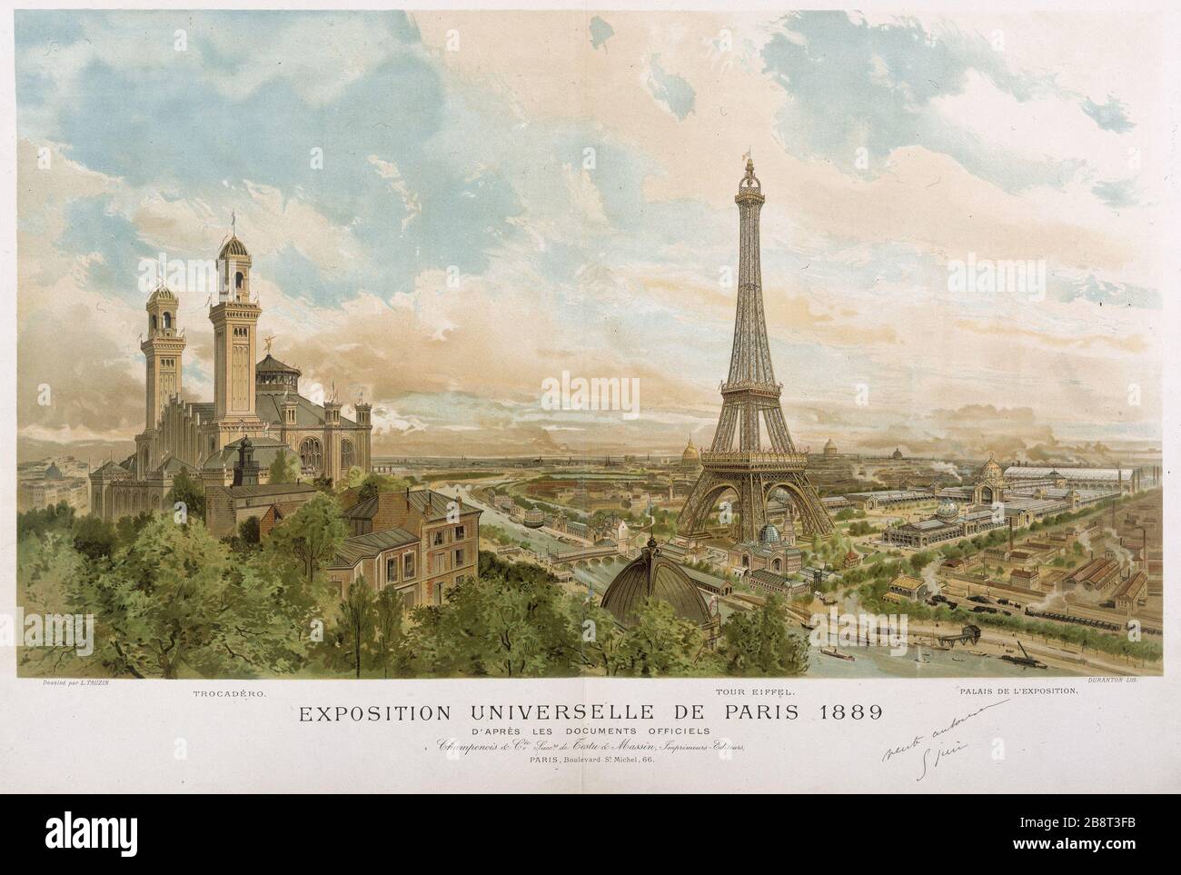 Paris Exposition 1889 Duranton et Louis Tauzin (1842-1915). Exposition universelle de Paris, 1889, d'après les documents officiels. Paris, musée Carnavalet. Stock Photo