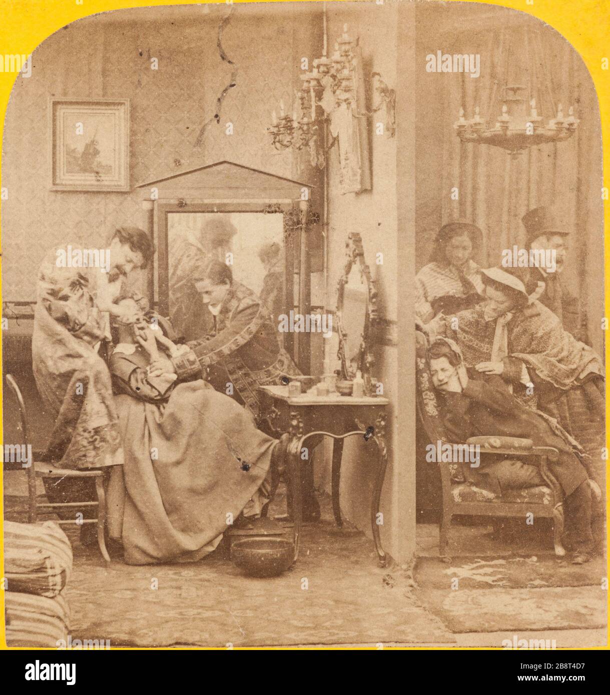 A house in Paris 3rd Floor / Dentist 'Right view Furne fils & H. Tournier, éditeurs-photographes.  'Une maison à Paris - 3ème étage - Le dentiste'. Vue droite. Papier albuminé. 1860. Paris, musée Carnavalet. Stock Photo