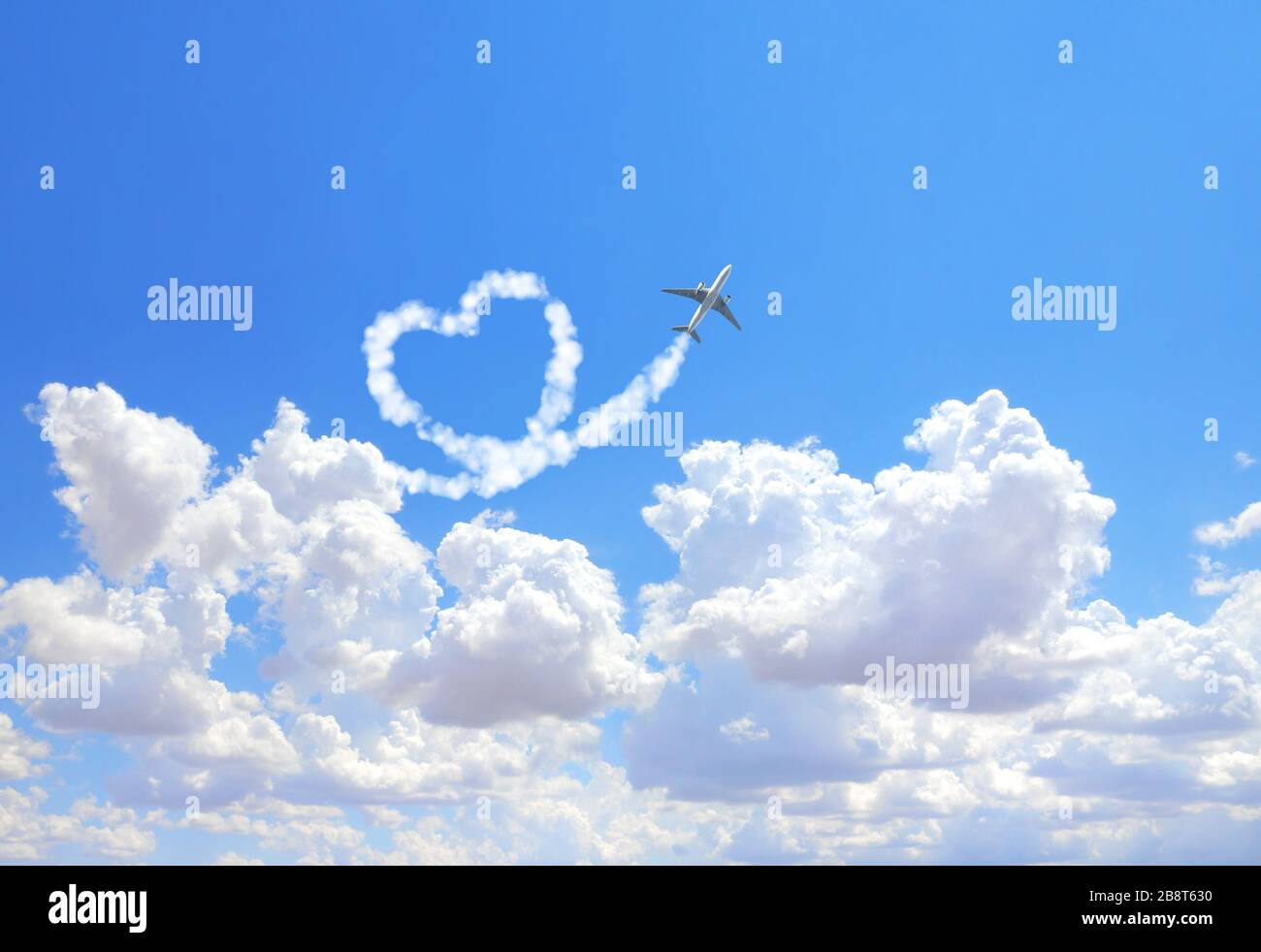 Aircraft Draw A Heart In The Sky Flight Route Of Aircraft In Shape Of A Heart Love Concept For Traveling The World Copy Space For Text Stock Photo Alamy