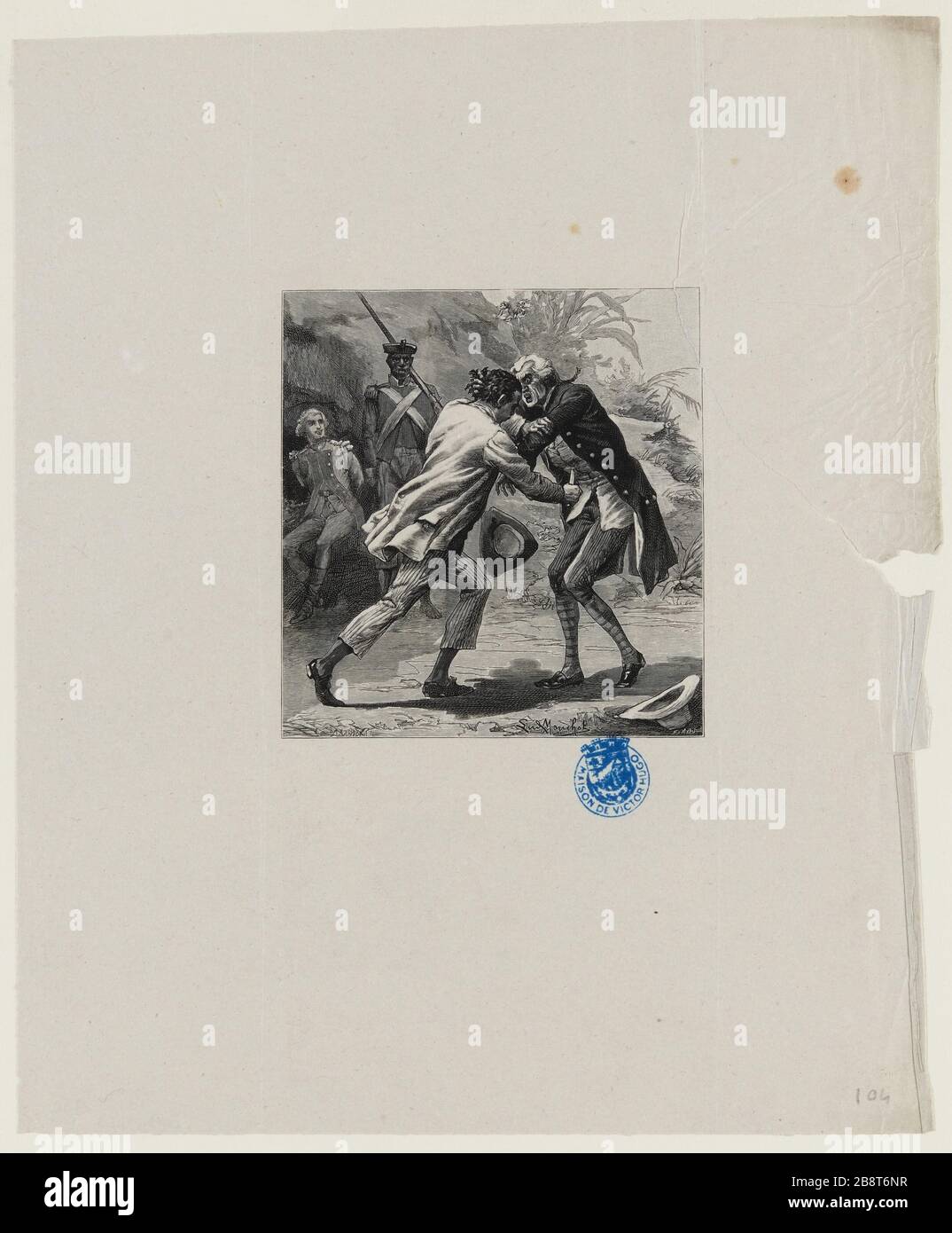 [Bug-Jargal] The settler stabbed citizen C. Stock Photo