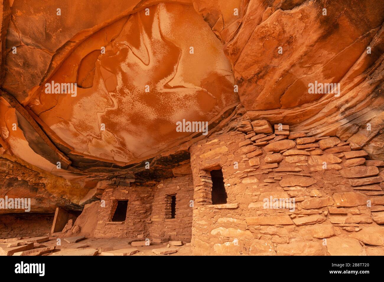 Iconic Fallen Roof Ruin in Road Canyon on Cedar Mesa in Bears Ears National Monument, Utah. Stock Photo