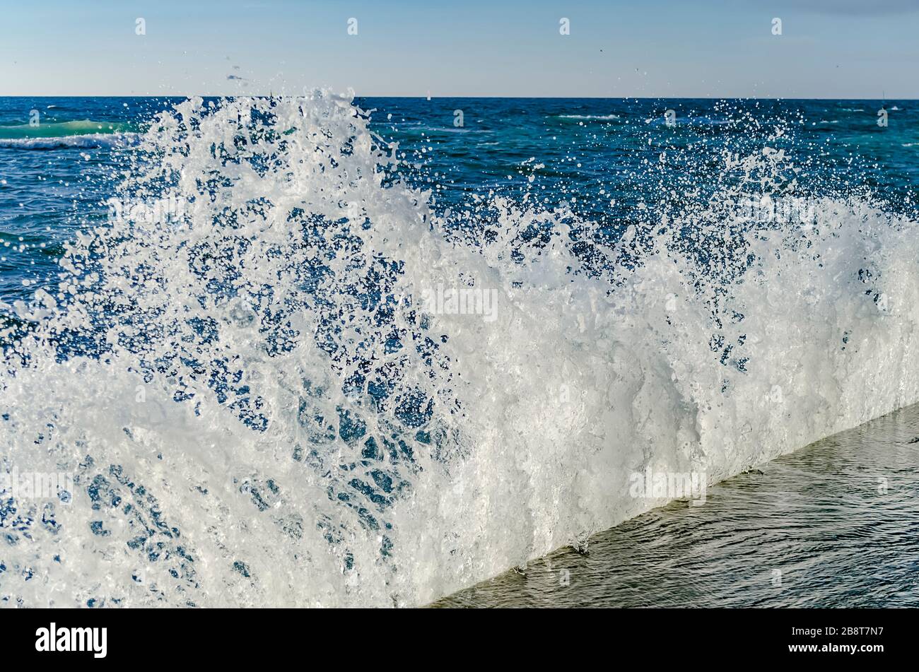 Splashing wave on the Black sea in the sunny day Stock Photo - Alamy