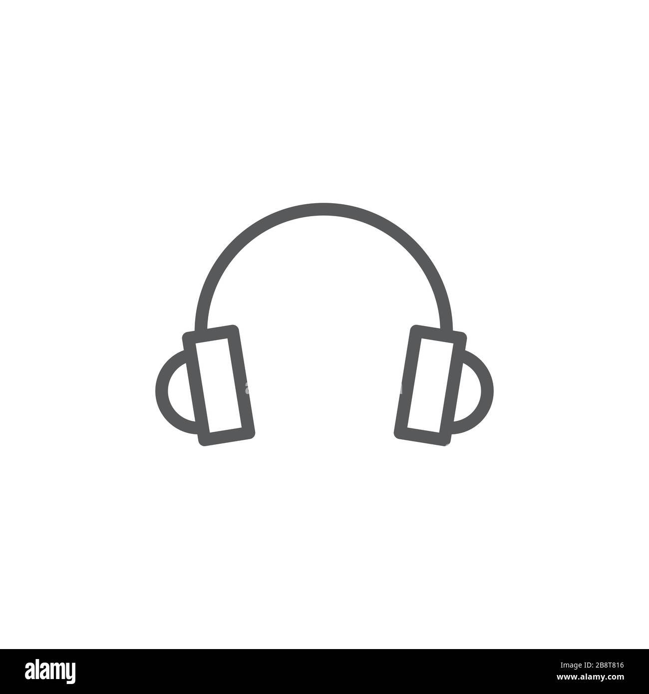 Headphones line icon on white background Stock Vector
