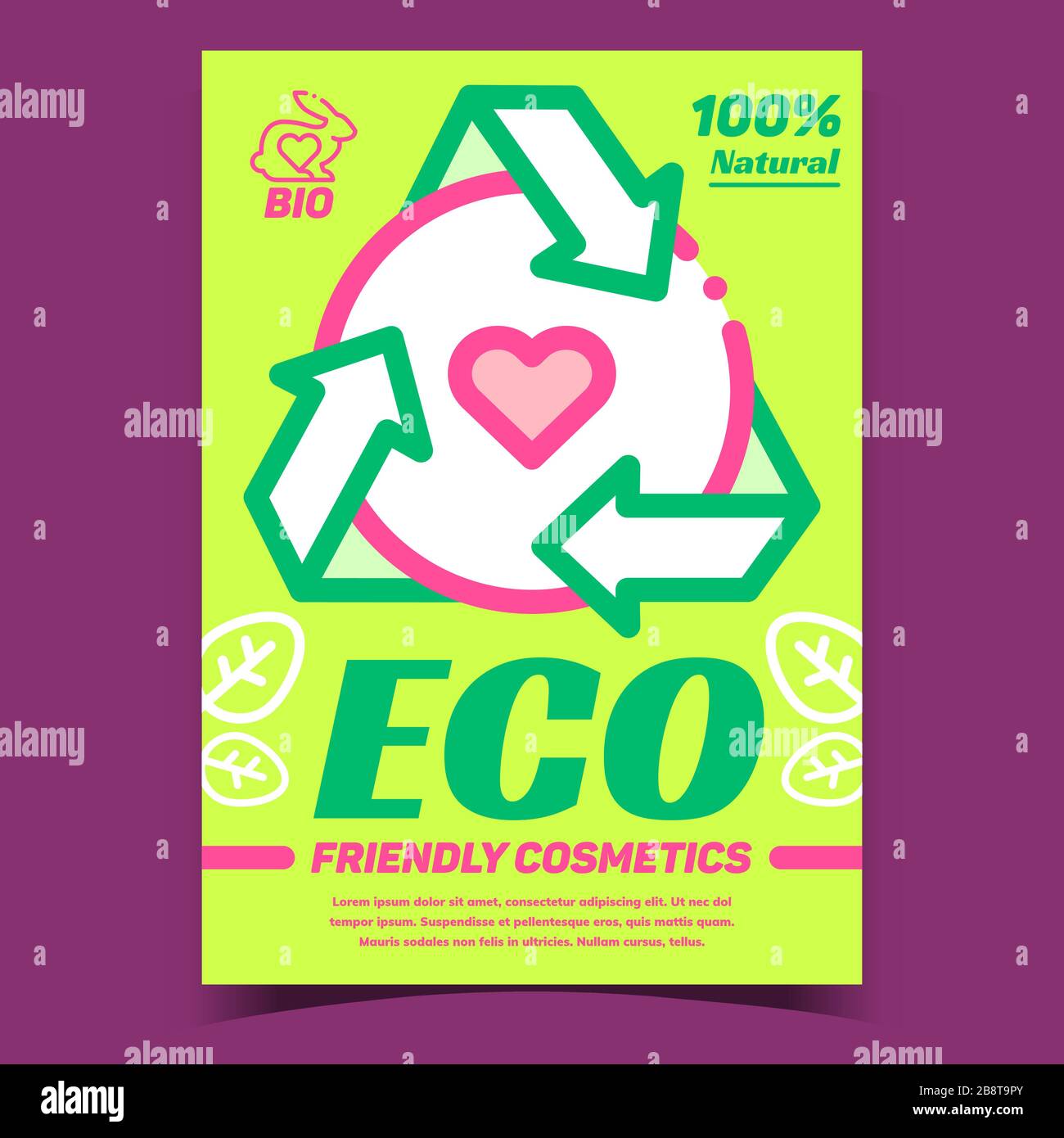 Eco Friendly Cosmetics Advertising Poster Vector Stock Vector Image
