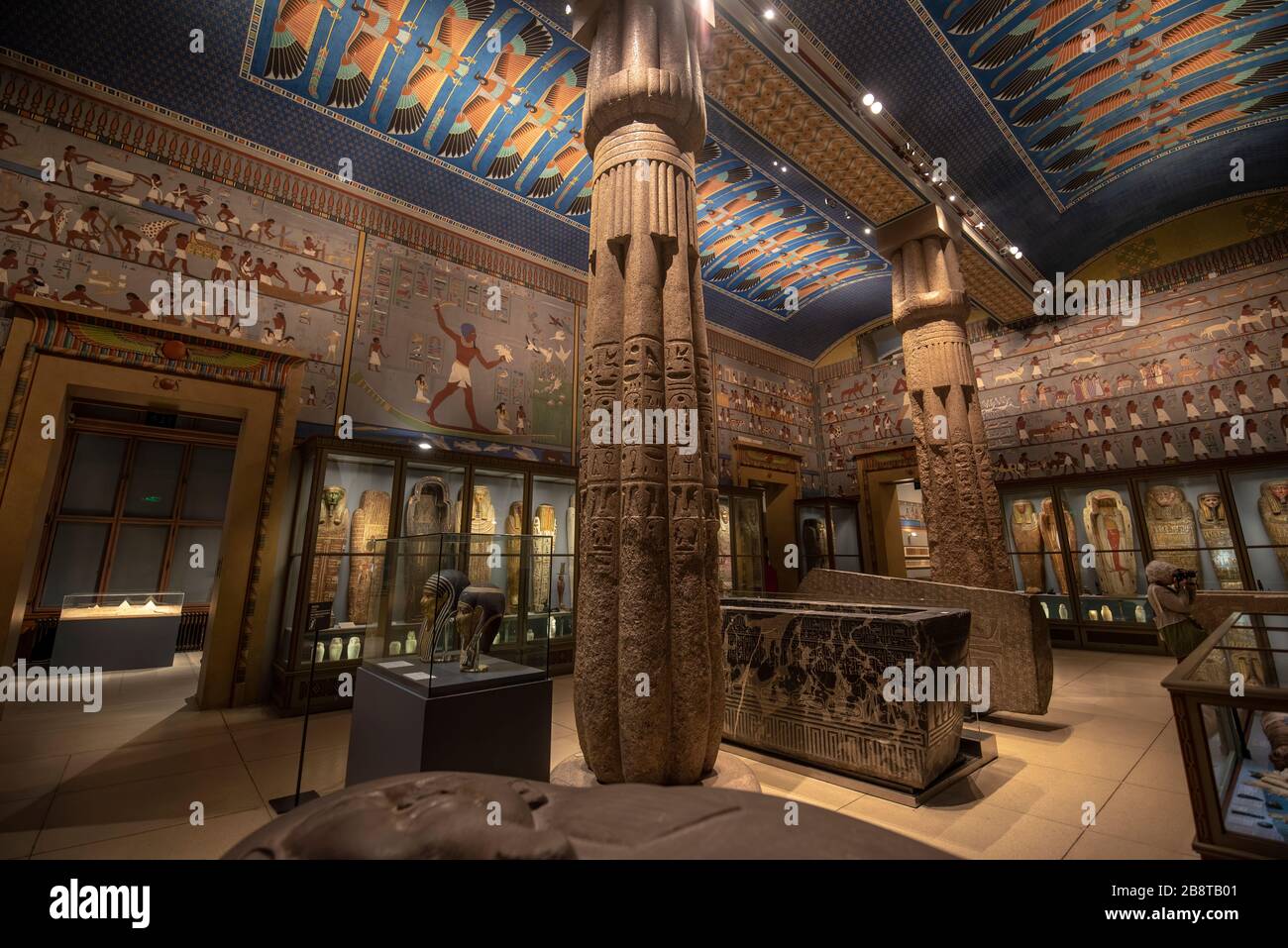 Vienna, Austria - Hall dedicated to Egypt, including mummies, sarcophagus and ancient Egyptian art in Museum of Art History Kunsthistorisches Stock Photo