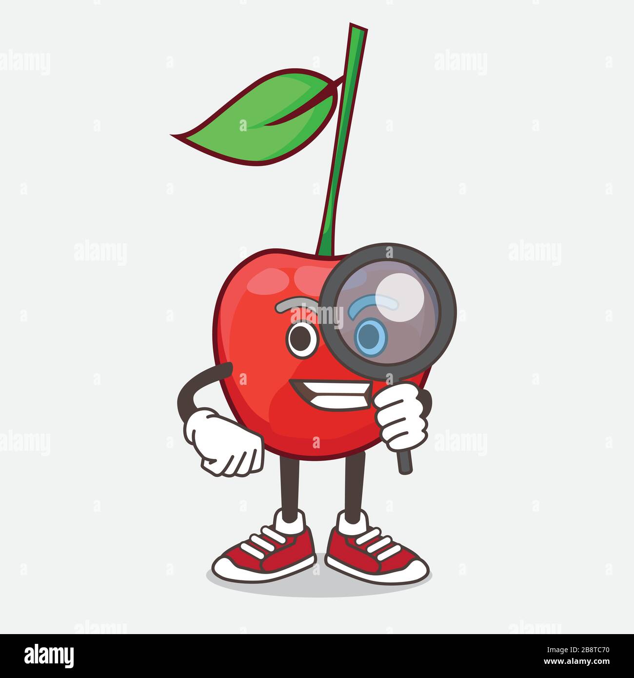 Red Bing Cherry Mascot Character Vector Illustration Stock Vector