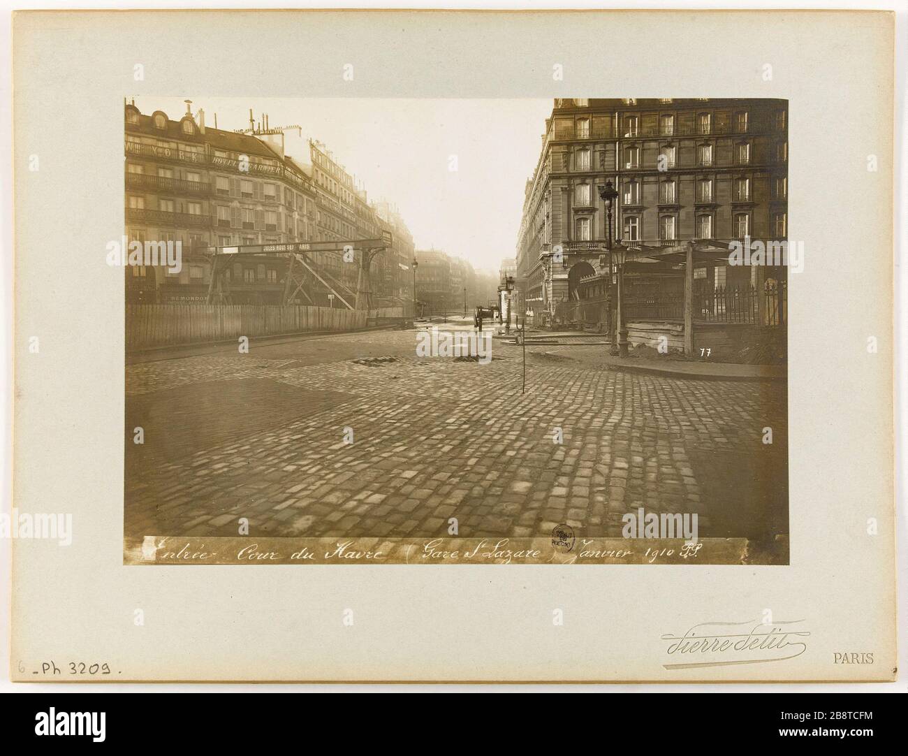 Tirage Argentique Vintage – Arbre Dans Une Cour, Strasbourg, Circa 1920, Format 6x6 Cm