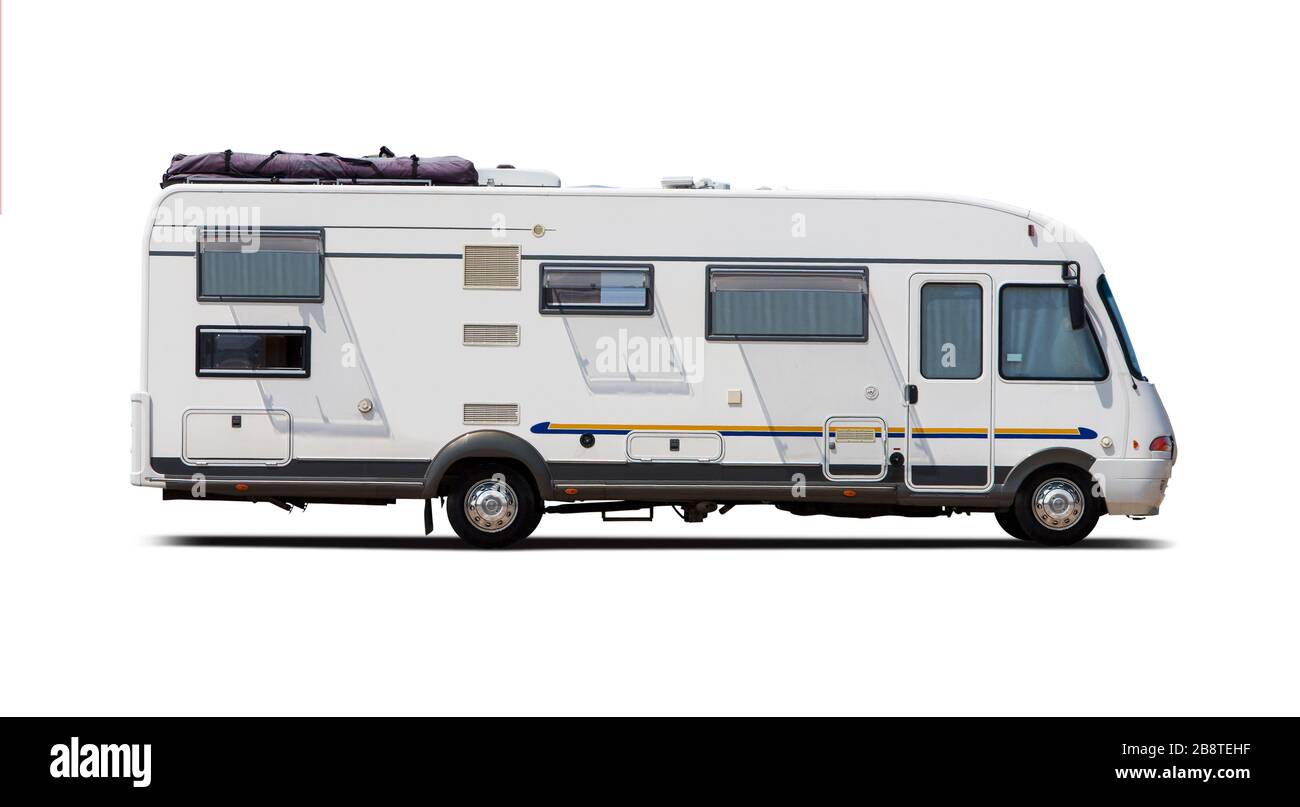 European big motorhome side view isolated on white Stock Photo Alamy