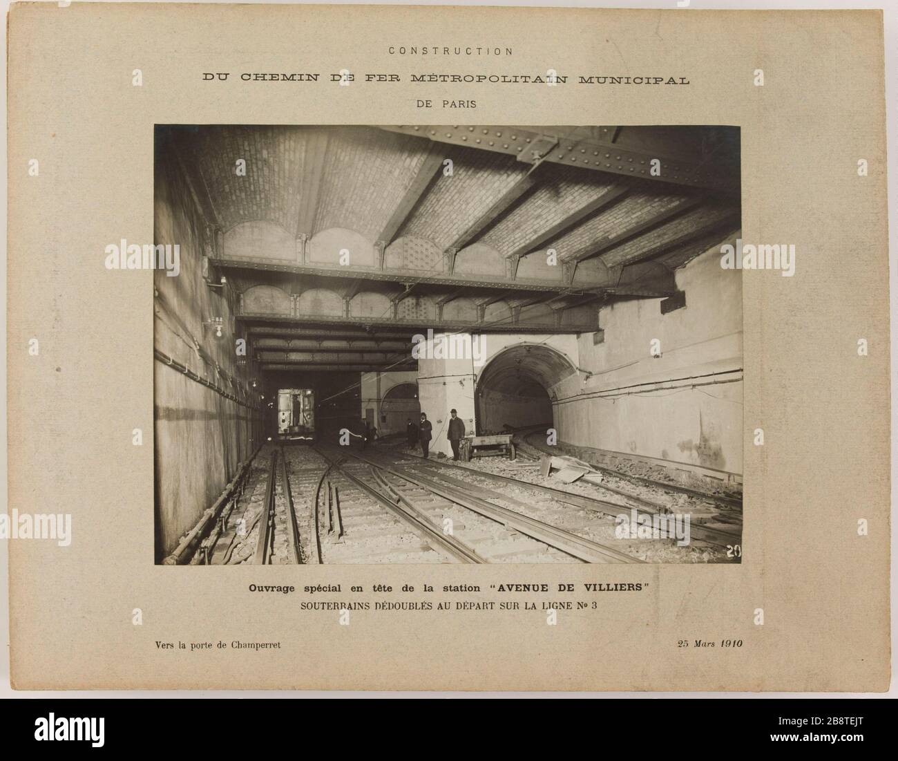 Construction / the railway metropolitan municipal / from Paris / Special  Book in head station "Avenue de Villiers" / Underground split from the line  3 / To the door of Champerret /