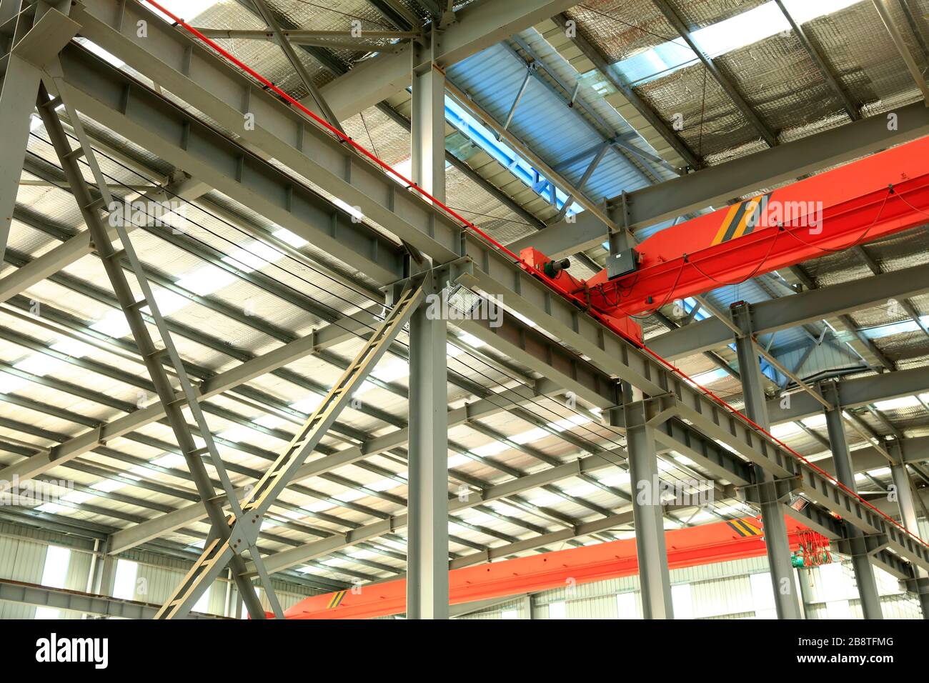 Steel frame construction at construction site Stock Photo Alamy