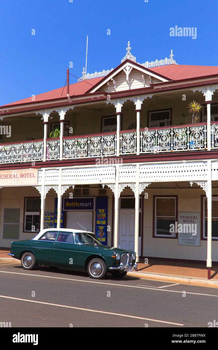 Historic heritage listed Federal Hotel (1907) Churchill Street Childers Queensland Australia